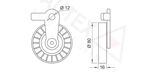 Tensioner Pulley, V-ribbed belt