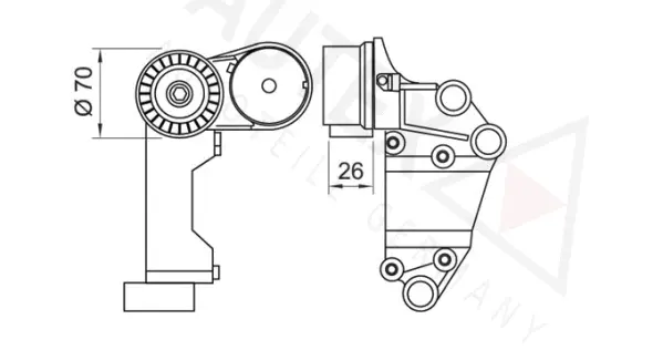 Belt Tensioner, V-ribbed belt (654270)