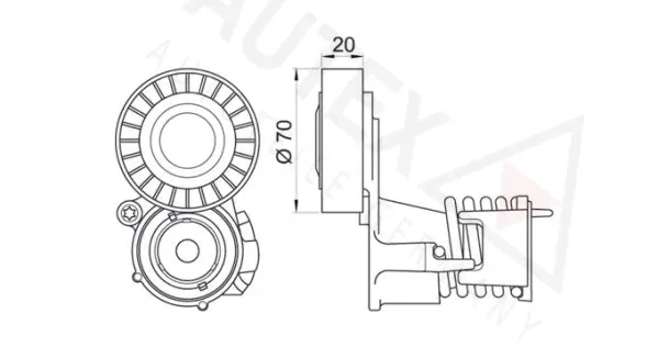 Belt Tensioner, V-ribbed belt (654407)