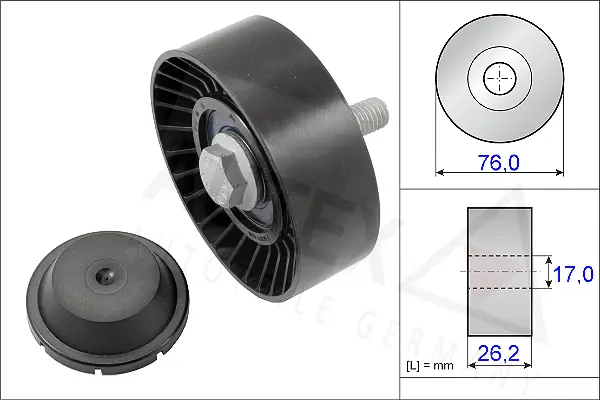 Deflection/Guide Pulley, V-ribbed belt (654806)
