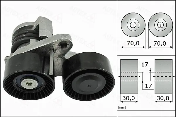 Belt Tensioner, V-ribbed belt (655134)