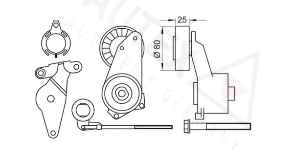 Belt Tensioner, V-ribbed belt