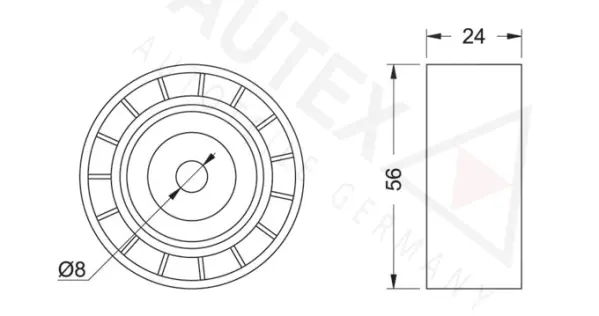 Deflection/Guide Pulley, V-ribbed belt (654251)