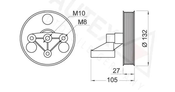 Deflection/Guide Pulley, V-ribbed belt (654249)