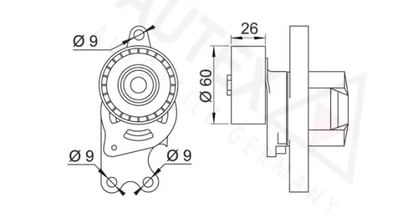Belt Tensioner, V-ribbed belt (654082)