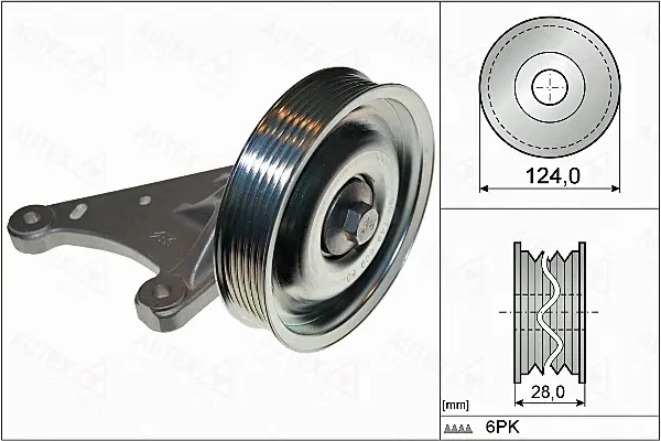 Deflection/Guide Pulley, V-ribbed belt (655079)