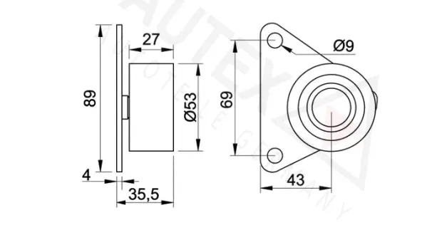 Deflection/Guide Pulley, timing belt