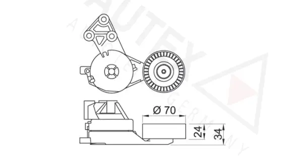 Belt Tensioner, V-ribbed belt