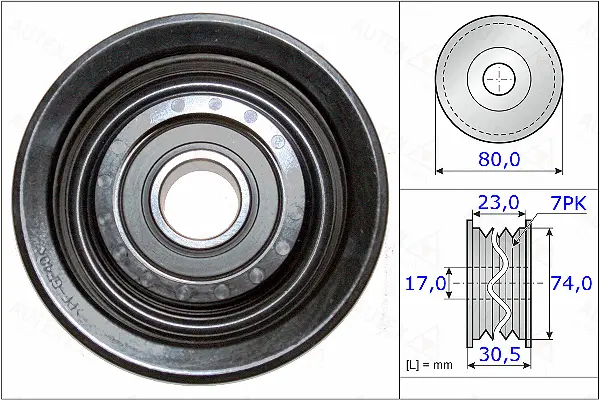 Deflection/Guide Pulley, V-ribbed belt (654874)