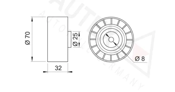 Tensioner Pulley, V-ribbed belt