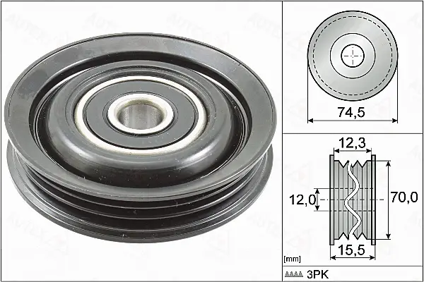 Deflection/Guide Pulley, V-ribbed belt (655127)