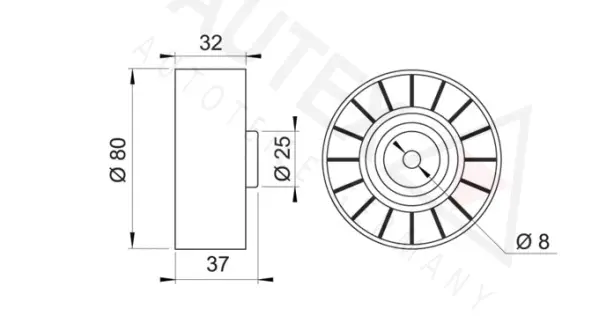 Tensioner Pulley, V-ribbed belt