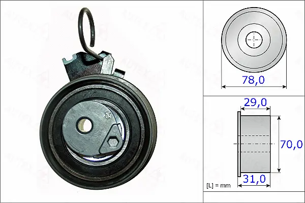 Tensioner Pulley, timing belt (654871)
