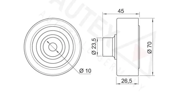 Deflection/Guide Pulley, V-ribbed belt (654321)