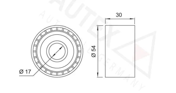 Deflection/Guide Pulley, V-ribbed belt