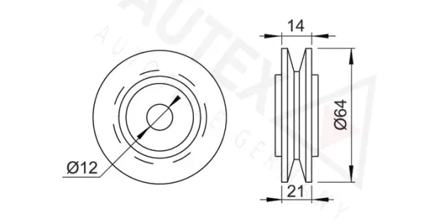 Tensioner Pulley, V-ribbed belt