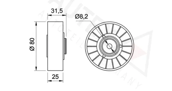 Tensioner Pulley, V-ribbed belt