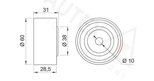 Deflection/Guide Pulley, timing belt