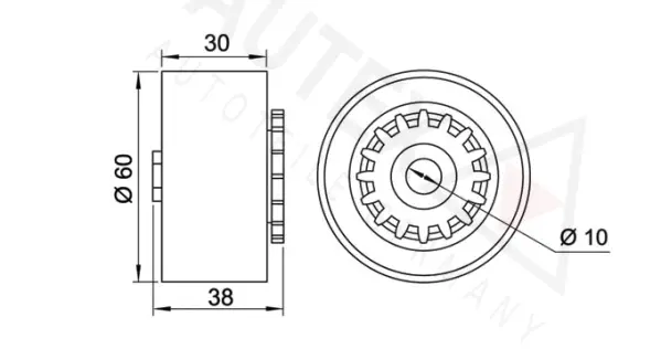 Tensioner Pulley, V-ribbed belt (654465)
