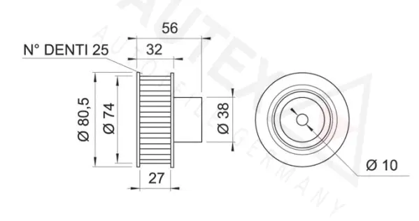 Deflection/Guide Pulley, timing belt