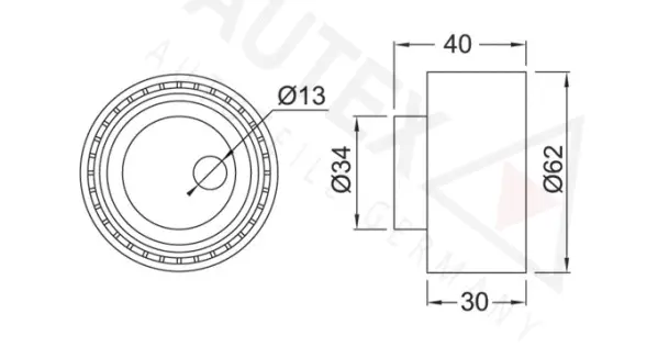Tensioner Pulley, timing belt (654105)