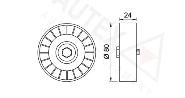 Deflection/Guide Pulley, V-ribbed belt