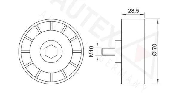 Deflection/Guide Pulley, V-ribbed belt