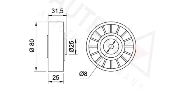 Tensioner Pulley, V-ribbed belt