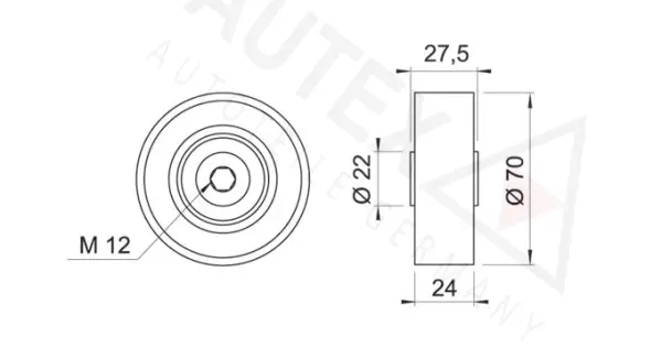 Deflection/Guide Pulley, V-ribbed belt