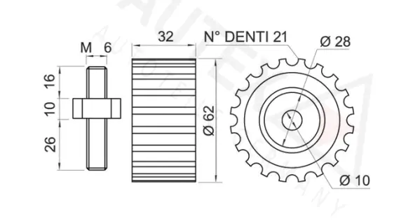 Deflection/Guide Pulley, timing belt