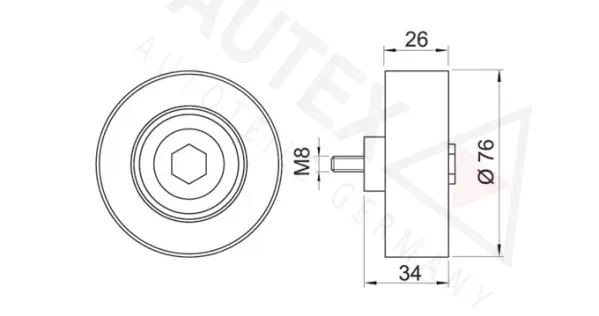 Deflection/Guide Pulley, V-ribbed belt