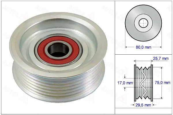 Deflection/Guide Pulley, V-ribbed belt (654909)