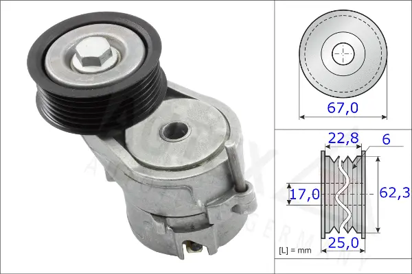 Belt Tensioner, V-ribbed belt (654837)