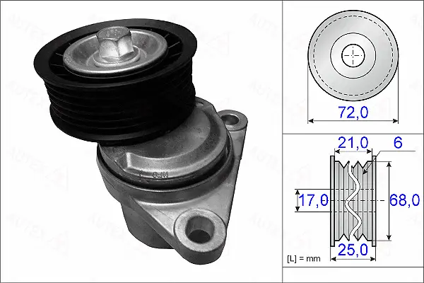 Belt Tensioner, V-ribbed belt (654959)