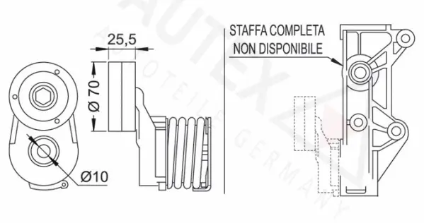 Belt Tensioner, V-ribbed belt (602036)