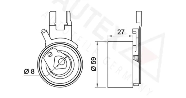 Tensioner Pulley, timing belt (654086)