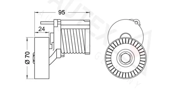 Belt Tensioner, V-ribbed belt (654098)