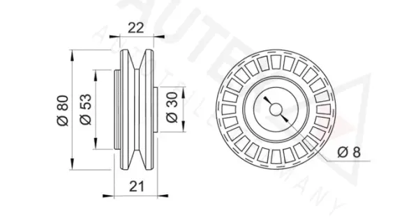 Tensioner Pulley, V-belt