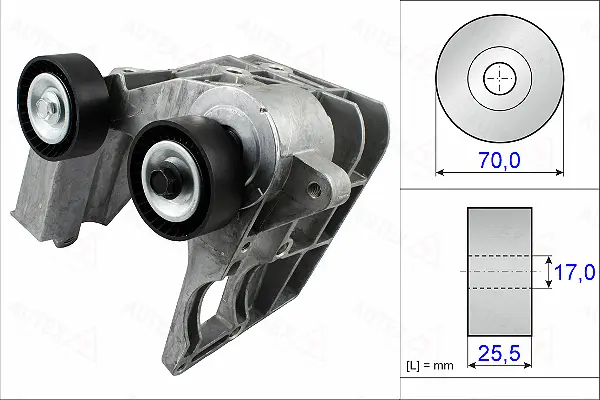 Belt Tensioner, V-ribbed belt (654885)
