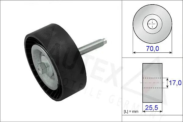 Deflection/Guide Pulley, V-ribbed belt (654834)