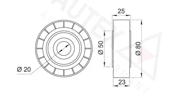 Deflection/Guide Pulley, V-ribbed belt