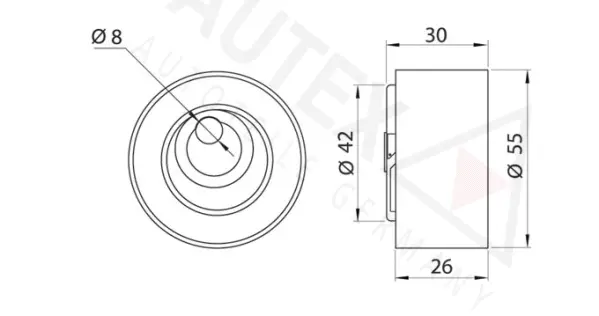 Tensioner Pulley, timing belt (654236)
