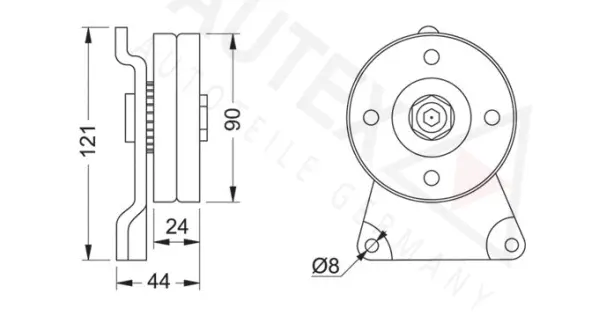 Tensioner Pulley, V-ribbed belt