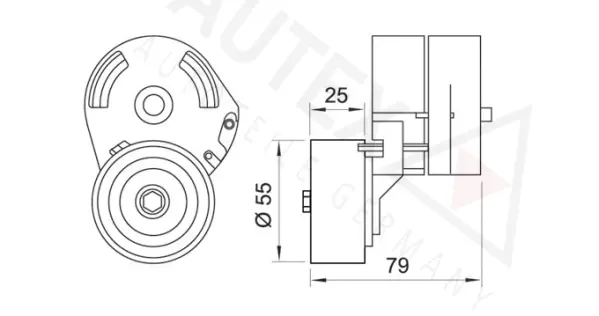 Belt Tensioner, V-ribbed belt (654090)