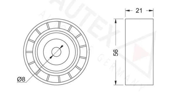 Deflection/Guide Pulley, V-ribbed belt