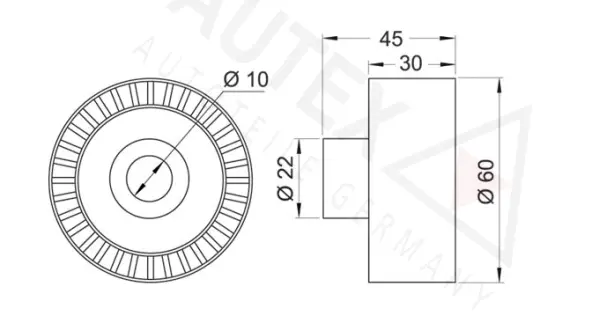 Deflection/Guide Pulley, V-ribbed belt