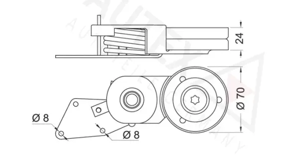 Belt Tensioner, V-ribbed belt (654171)