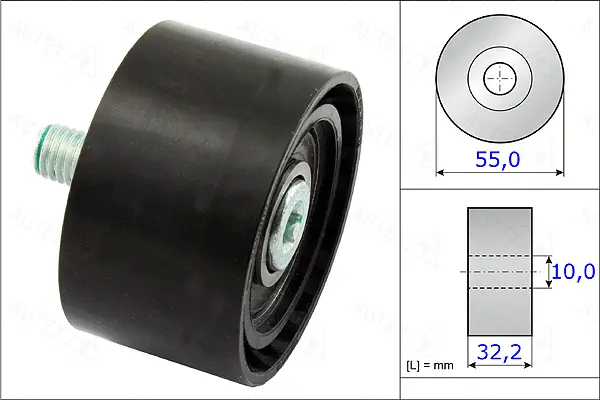 Deflection/Guide Pulley, V-ribbed belt (654877)