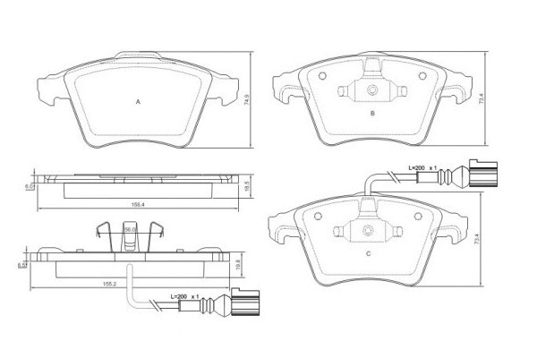Brake Pad Set, disc brake (12-1508)