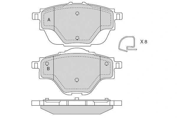 Brake Pad Set, disc brake (12-1562)